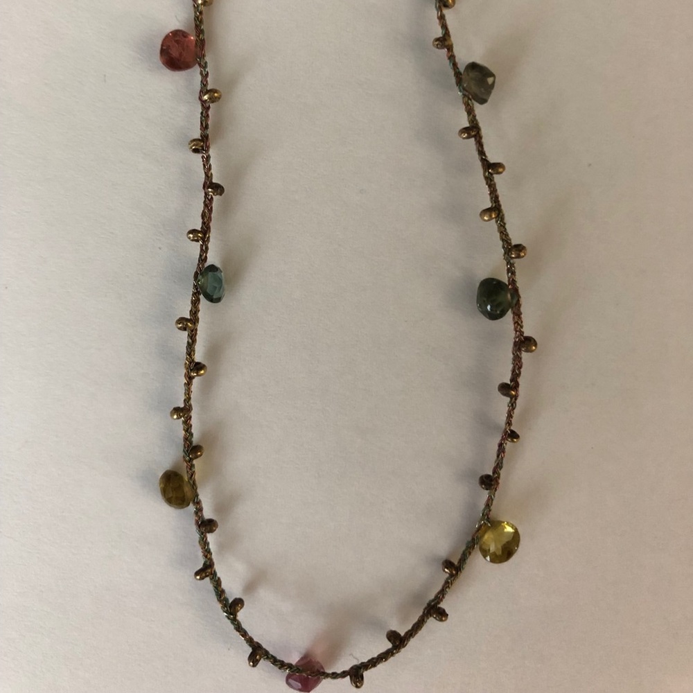 Vermeil Choker with Pastel Semi Precious Stones